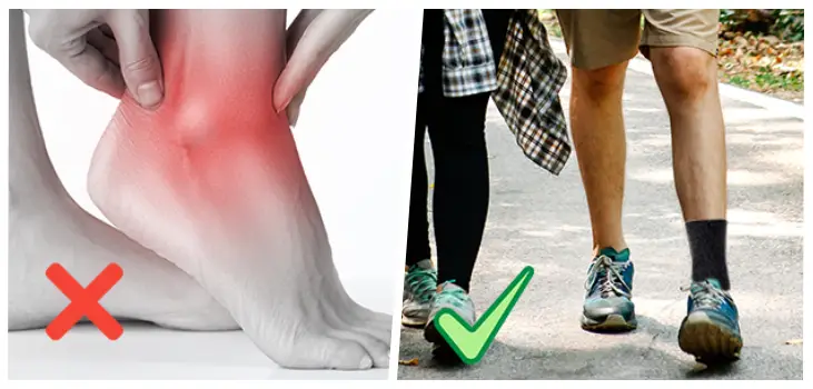 person before and after wearing Comprex Ankle Sleeves